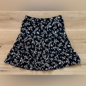 Ann Taylor Black Floral Skirt Size S